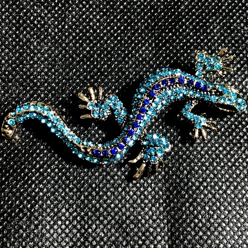 Women’s Rhinestone Lizard Brooch